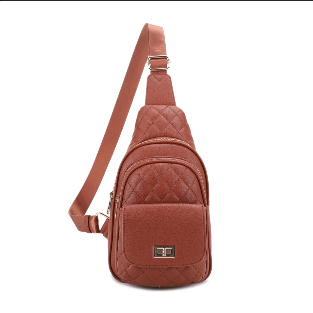 NWT SUGU Emma Diamond Quilted Triple
Compartment Crossbody Sling Bag